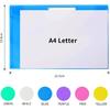 11 Pack Plastic Poly Filing Envelopes, Clear Document Folders US Letter A4 Size File Envelopes with Label Pocket & Paste Button for School Home Work