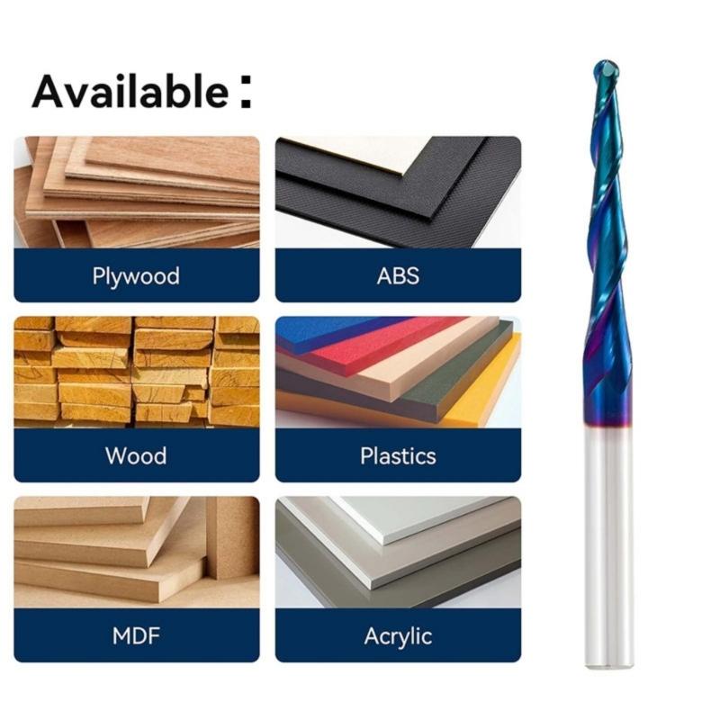 2 Flute Heat Treated Hardened Alloy Tapered Trimming Engraving Bit Suitable For Hardwood And 3D Model Precise Machining