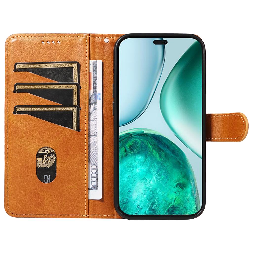 For Honor X8c 4G Wallet Case T-Shape Lines Leather Phone Cover Stand