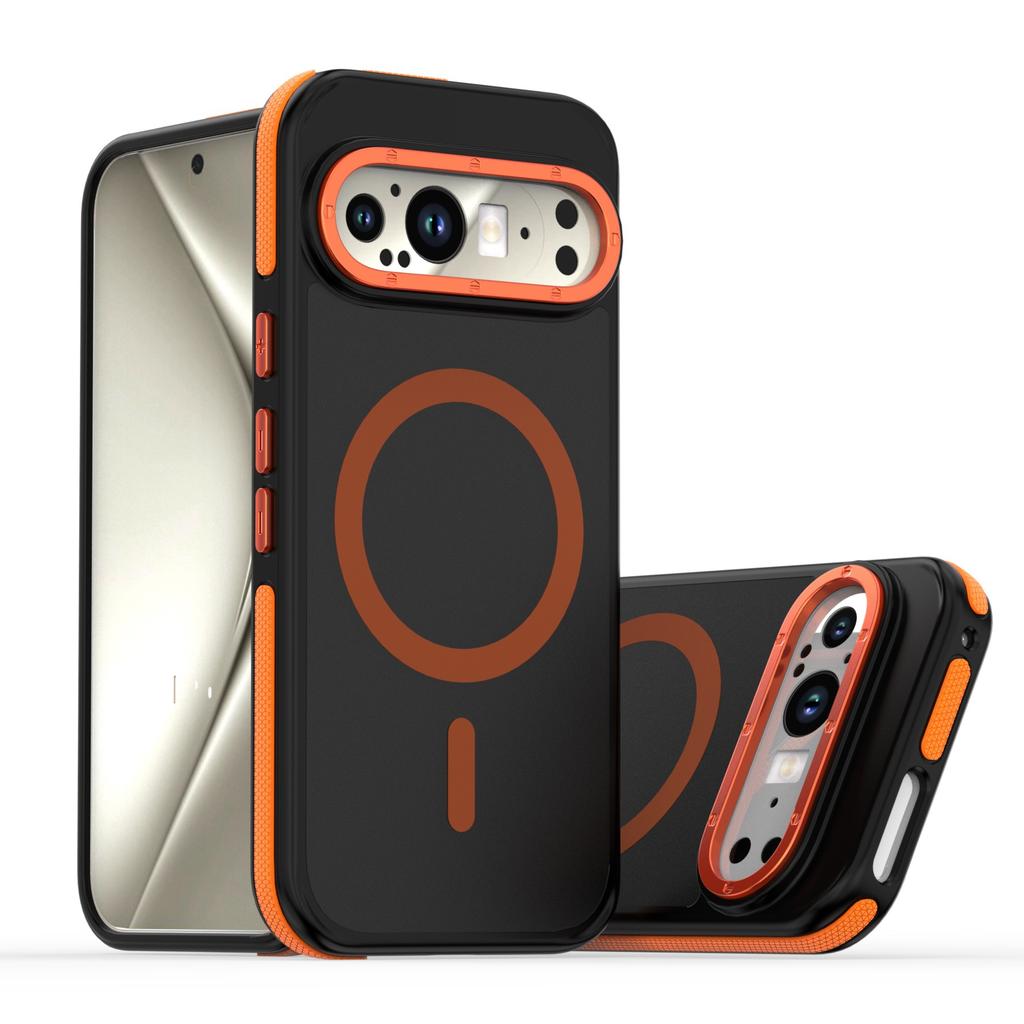 Applicable to Google Pixel9Pro Xuncai mobile phone case electroplated transparent Pixel9 magnetic suction bracket anti-drop protective cover