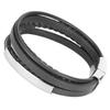 20.5cm Men MultiLayer Bracelet Woven Bracelet Hand Wristband with Magnetic Buckle(Black )