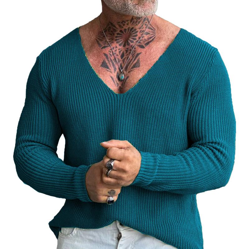 Men’s V-Neck Pullover Knit Sweater