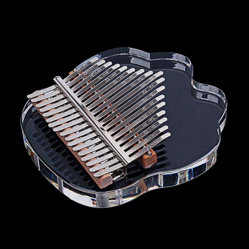 Transparent Kalimba Acrylic Finger Pianos 17 Keys Thumb Piano with Letters and Notes Musical Instrument Gifts for Girls