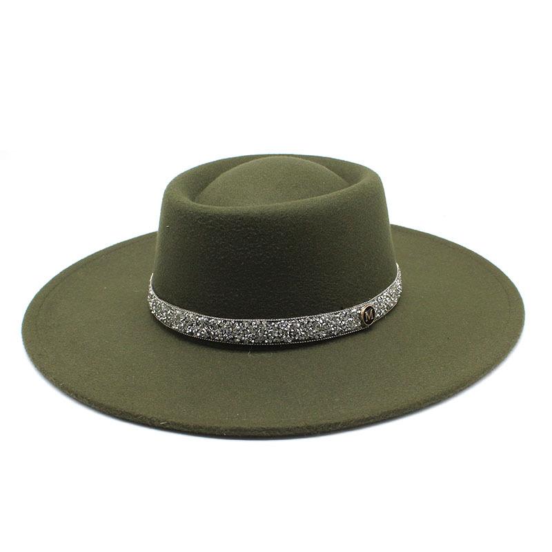 9.5Cm Brim Wool M Standard Diamond Felt Hat Concave And Convex Top Men'S And Women'S Top Hats Wide Brim Felt Hat