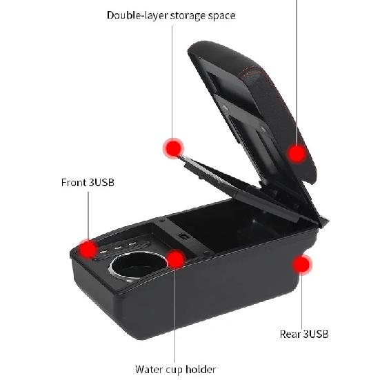 For Citroen Berlingo Armrest Box For Peugeot Partner Tepee Car Armrest Box Dedicated Retrofit Storage Box Car Accessories