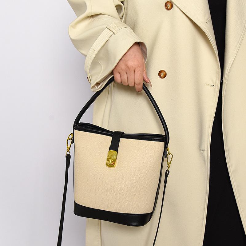 Ein-Schulter-Tasche Modische Patchwork-Bucket-Bag Nischendesign Handheld Crossbody-Tasche