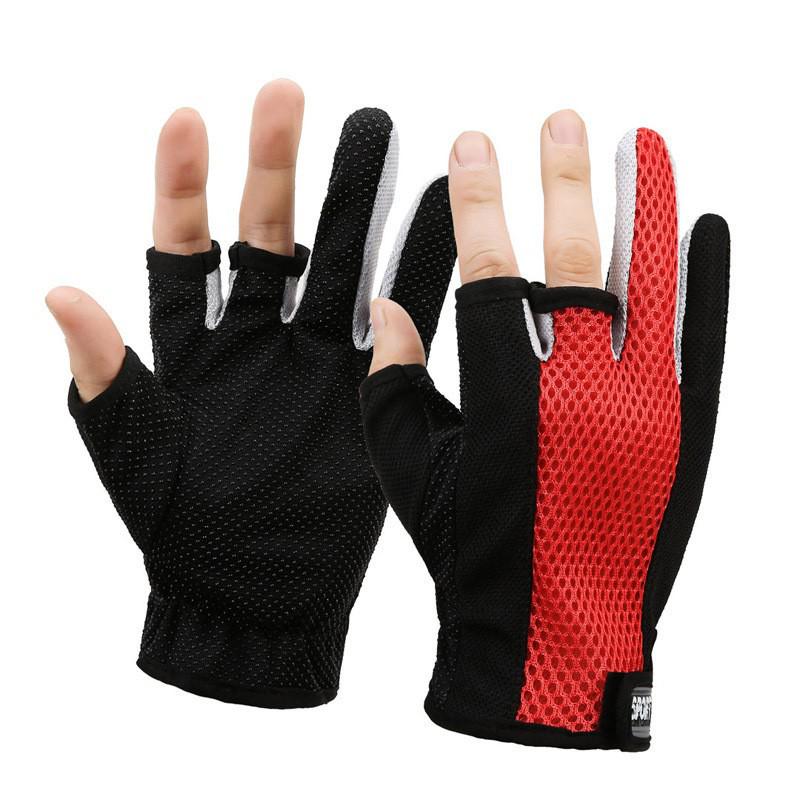 Camouflage Three-Fingerless Fishing Gloves for Lure Casting and Rock Fishing