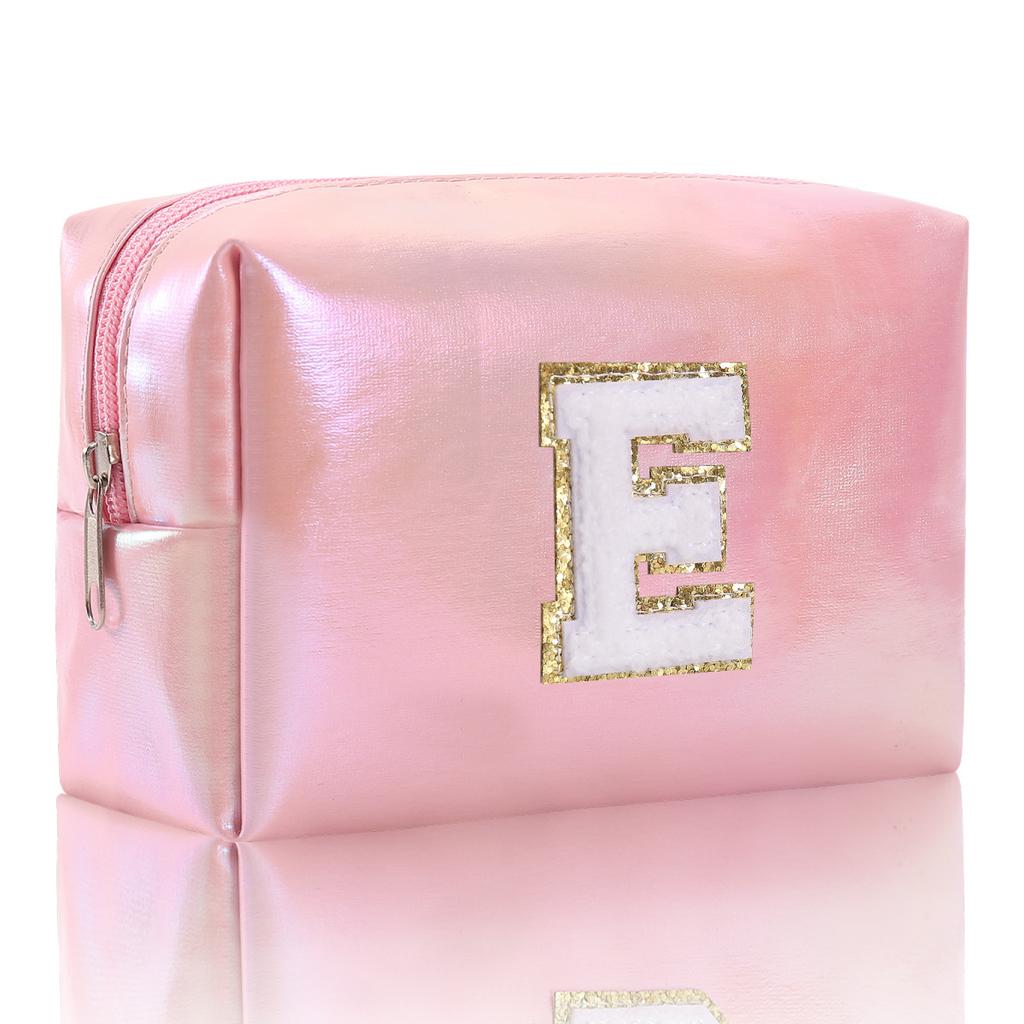 Octagon Bag Embroidery Alphabet Makeup Bag Large Capacity Toiletry Bag Travel Storage Bag Clutch Bag