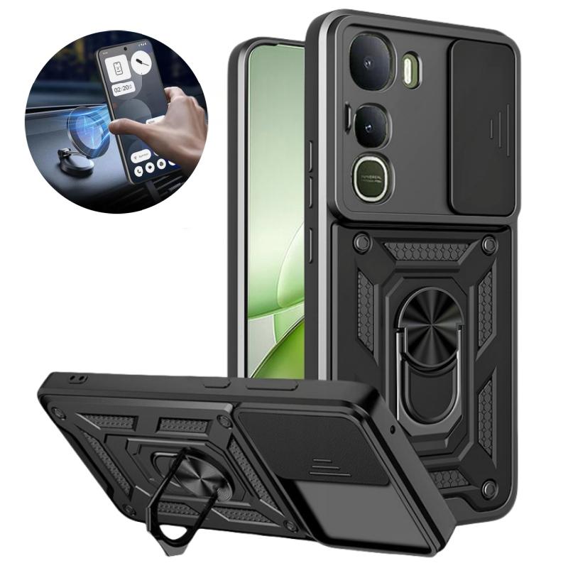 For Vivo Y400 5G Case Shockproof Armor Car Magnetic Holder Ring Cover For Vivo Y 400 Vivoy400 5G Camera Lens Protection Fundas