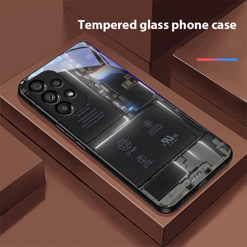 Computer Element For Samsung Galaxy S10 20 Plus 21 FE 22 23 24 FE 25 Ultra Black Tempered Glass Phone Case Hard Shell