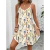 Printed Spaghetti Strap Mini Dress High Waist A-Line Vacation Women