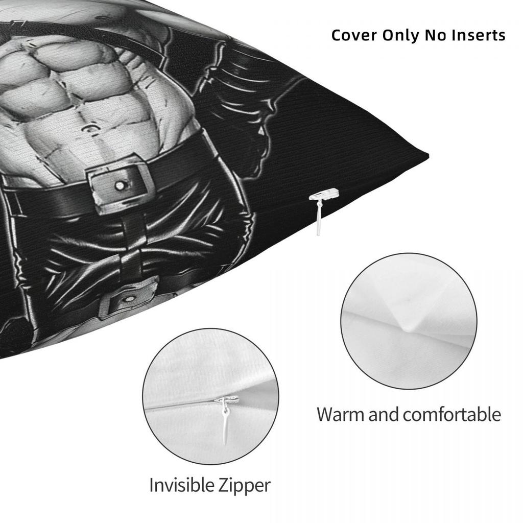 Tom Of Finland Daddy Gay Pride Quadratischer Kissenbezug Polyester Leinen Samt Kreativ Reißverschluss Dekor Bett Kissenbezug