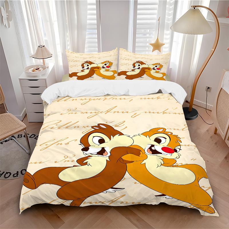 Chip Dale Adventure Print 3Pcs Bedding Setduvet Cover With 2 Bedropillowcase Home Birthday Gift