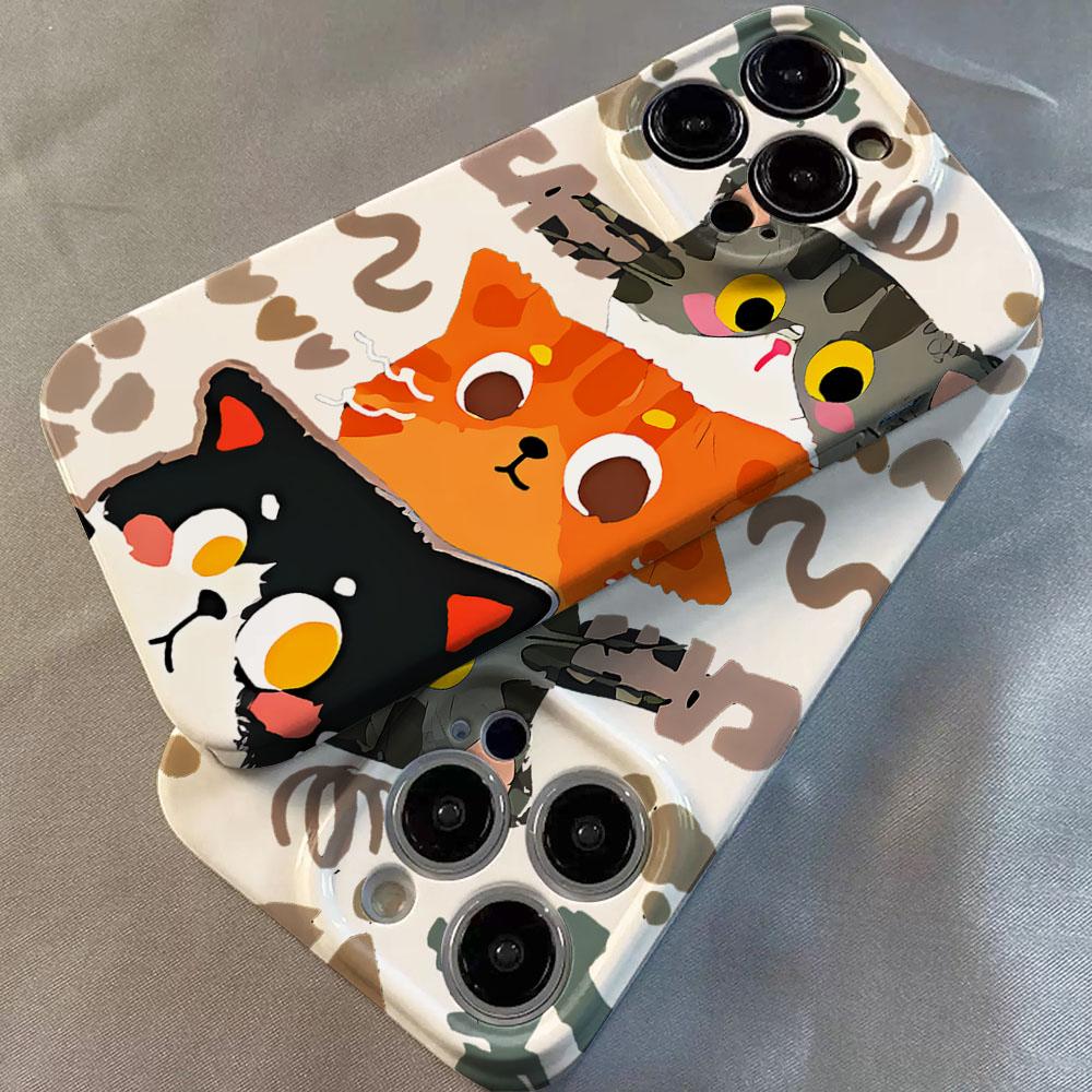 Cute Fat Cat Phone Case for Samsung Galaxy S20 S21 S22 S23 S24 S25 FE Plus Note20 Ultra 4G 5G Glossy Film Hard PC Cover
