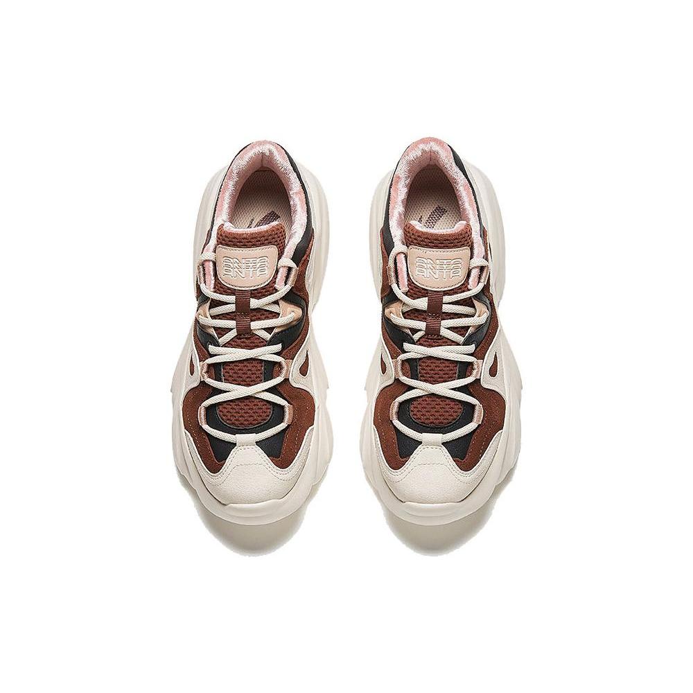 New Anta Meow Shoes Abrasion Resistant Low Top Casual Shoes Women's Brown 122348886-5