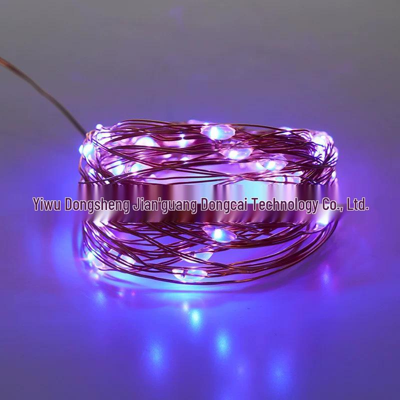 Cross-border LED Copper Wire Fairy Lights: 0.5m, 1m, 2m, 3m, 5m - Bouquet Cake Decoration, Flashing String Lights with Small White Box
