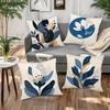 Blues Floral Simple Pattern Home Decor Pillowcase Living Room Sofa Polyester Cushion Cover with Zipper