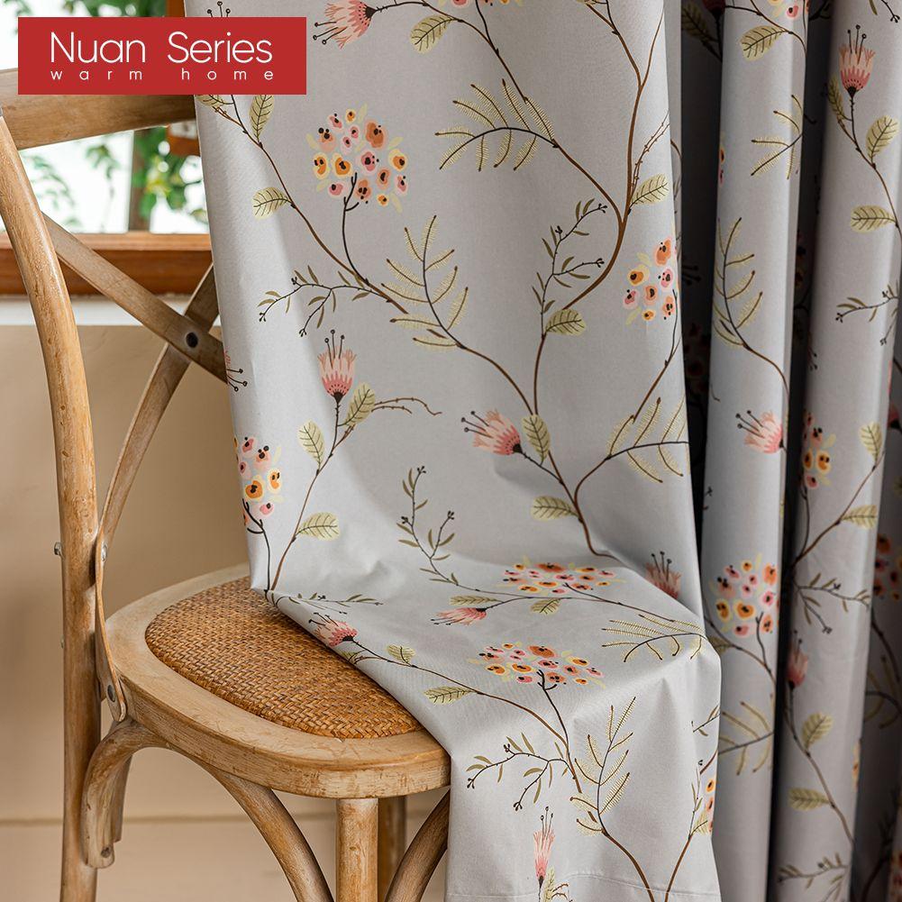 1PC Nuan Series European Luxury 100% Blackout Blackout Curtain Vintage Floral Curtains Curtain for Bedroom Living Room Balcony Window for Home Decor