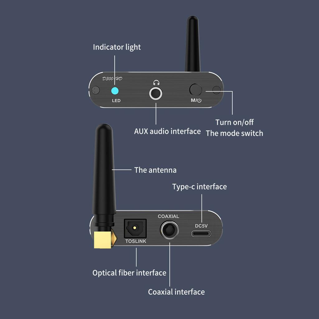 Bluetooth-compatible Audio Receiver DC5V Supports Aptx-HD HIFI Wireless Music Low Latency for Amplifier TV Headphone TV