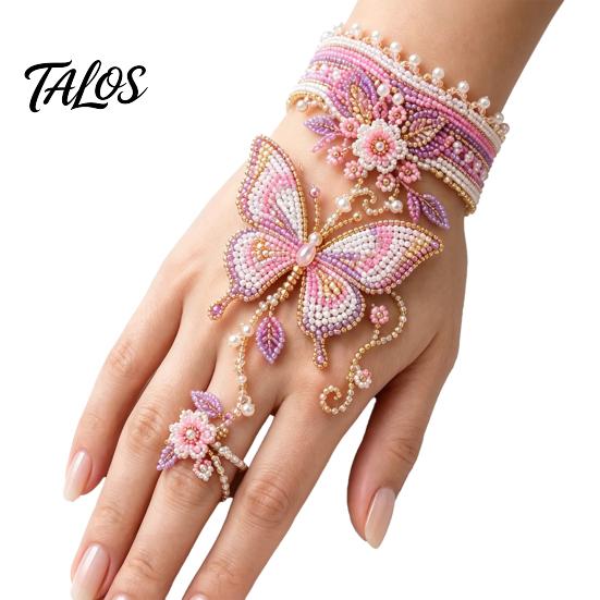 Adult Arts And Crafts Kits DIY Beaded Bracelet Kit, Bead Weaving Jewelry Kit with Pattern Guide, Adjustable Intermediate Loom Patterns Hand