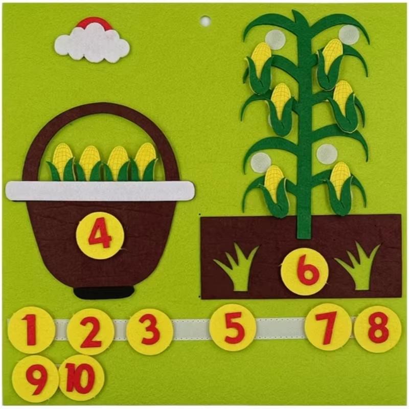 Arithmetic Felt Montessori Toys Feel Fingers Math Toys Children Counting Intelligence Education Learning Games