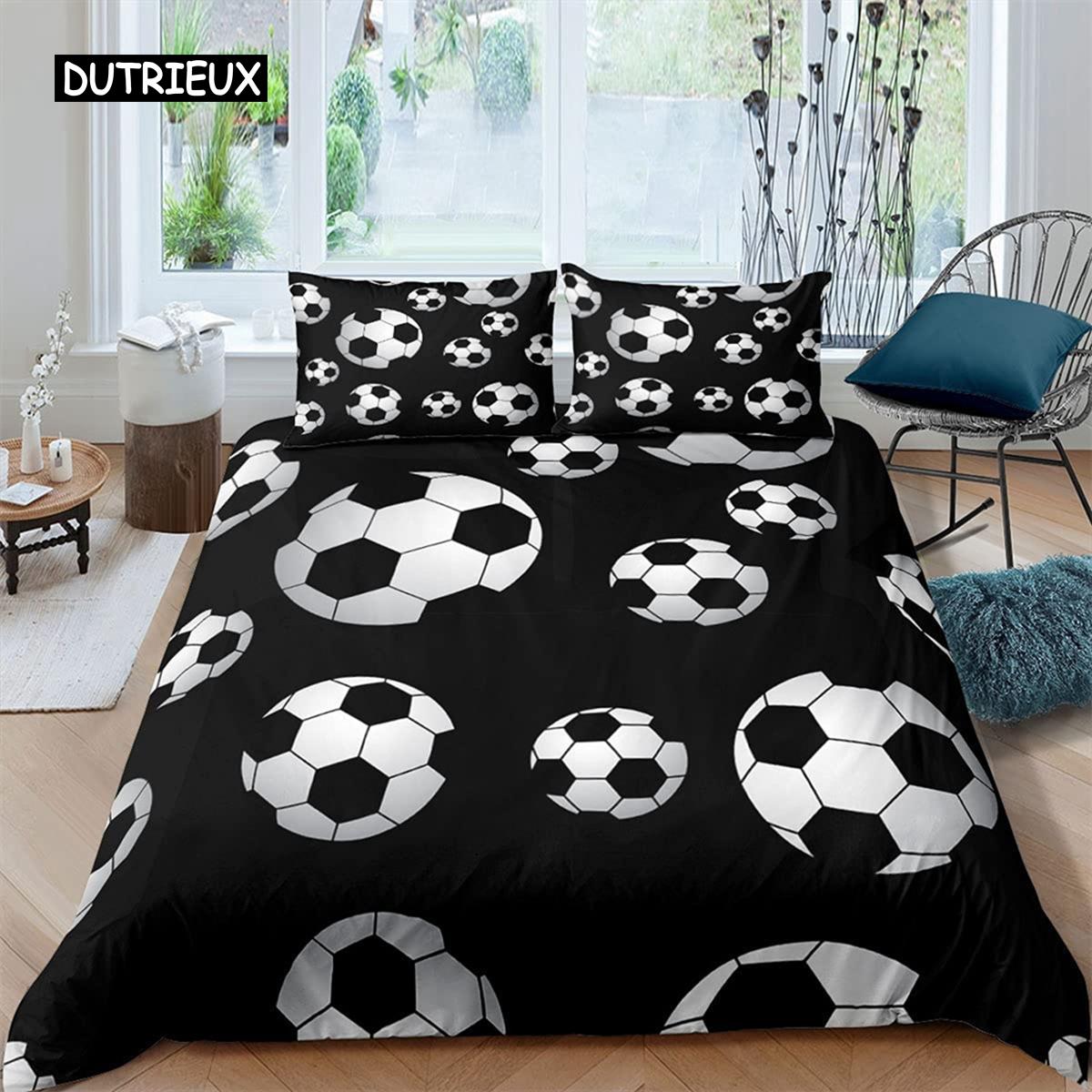 

Flame Soccer Duvet Cover Set Football Polyester Comforter Cover for Kids Teens Boys Soccer Lover Bedding Set Bedroom Decoration EU single(135x200cm)