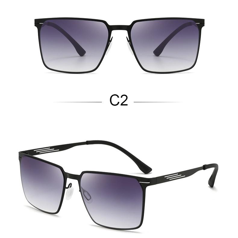 Men's sunglasses, fashionable metal square sunglasses for fishing while driving