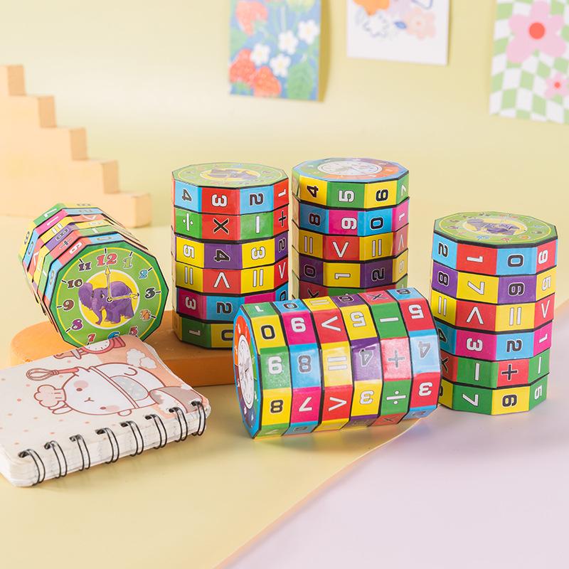 Mathematischer Zylinder für Kinder: Kreativer arithmetischer Zauberwürfel zum Lernen von Addition, Subtraktion, Multiplikation und Division.