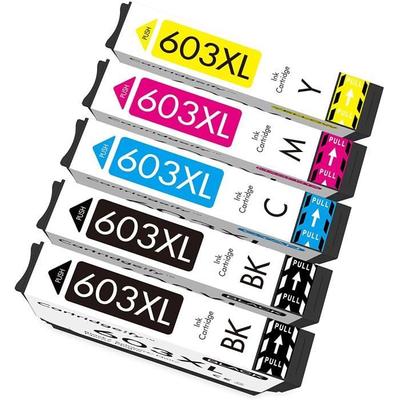 Compatible 603XL Ink Cartridge for Epson 603 603 XL - ONLYU - Pack of 5 - Multi-colors