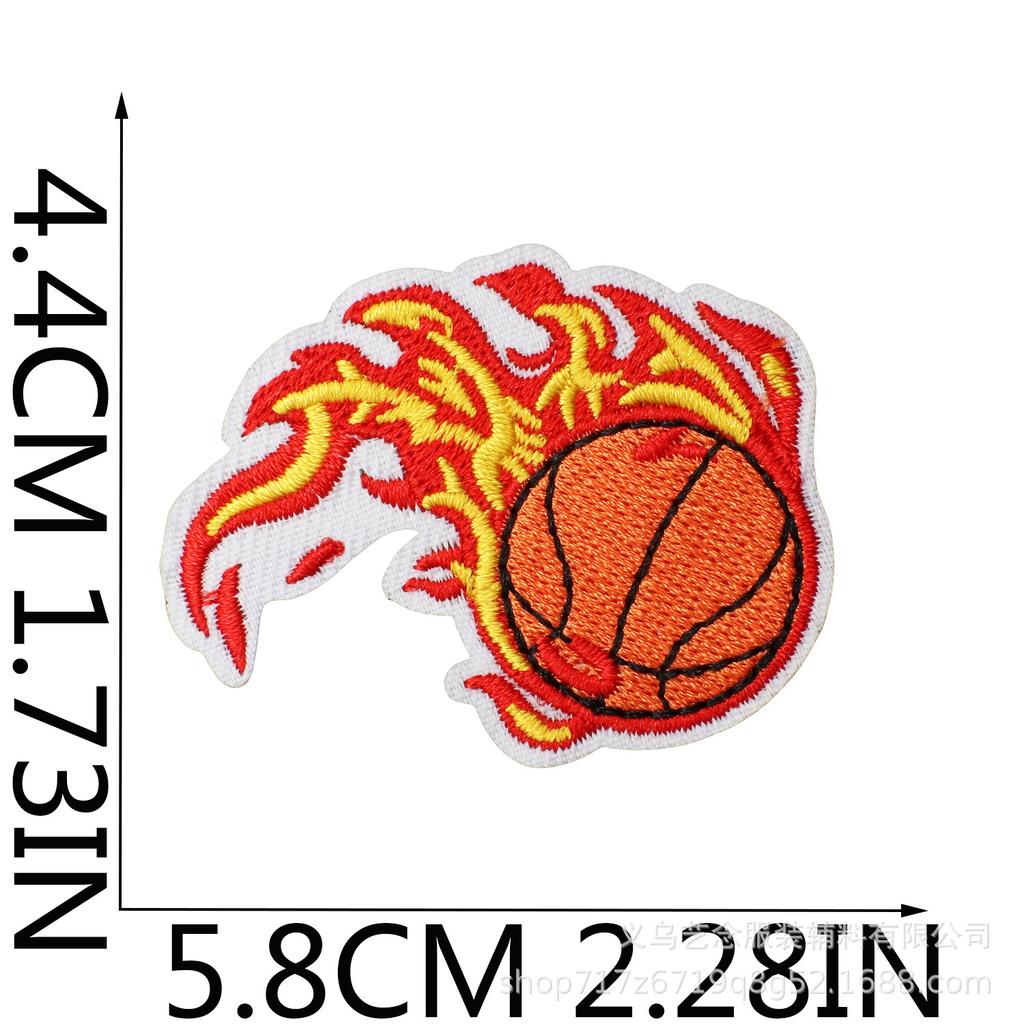Basketball Theme Embroidery Cloth Sticker Towel Embroidery Team Patch Sticker Clothing Hat Decoration Bow Patch