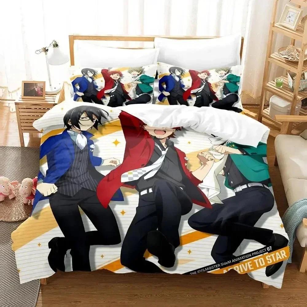 3D Anime Idolmaster SideM Bedding Set Duvet Cover Sheet Printed Bed Set Pillowcase Bed Full Queen King Size Comforter Bedroom