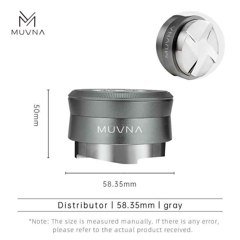 MUVNA V2 Pěchovadlo na espresso, Pěchovadlo na kávu s pružinou 30 liber, Nerezová ocel, Gravitačně adaptivní výška, Distributor, Nová sada