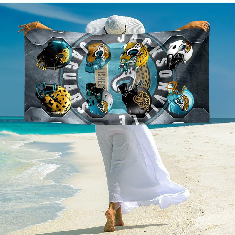 Proof Beach Towel with Jacksonville Jaguars Logo Pattern - Soft,absorbent,quick-drying,machine Washable - Perfect for Swimming,camping,bathing