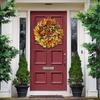 1pc Elegant Artificial Flower Wreath - Realistic Fall Foliage- Indoor Door Hanging Decor for Thanksgiving, Christmas, Halloween