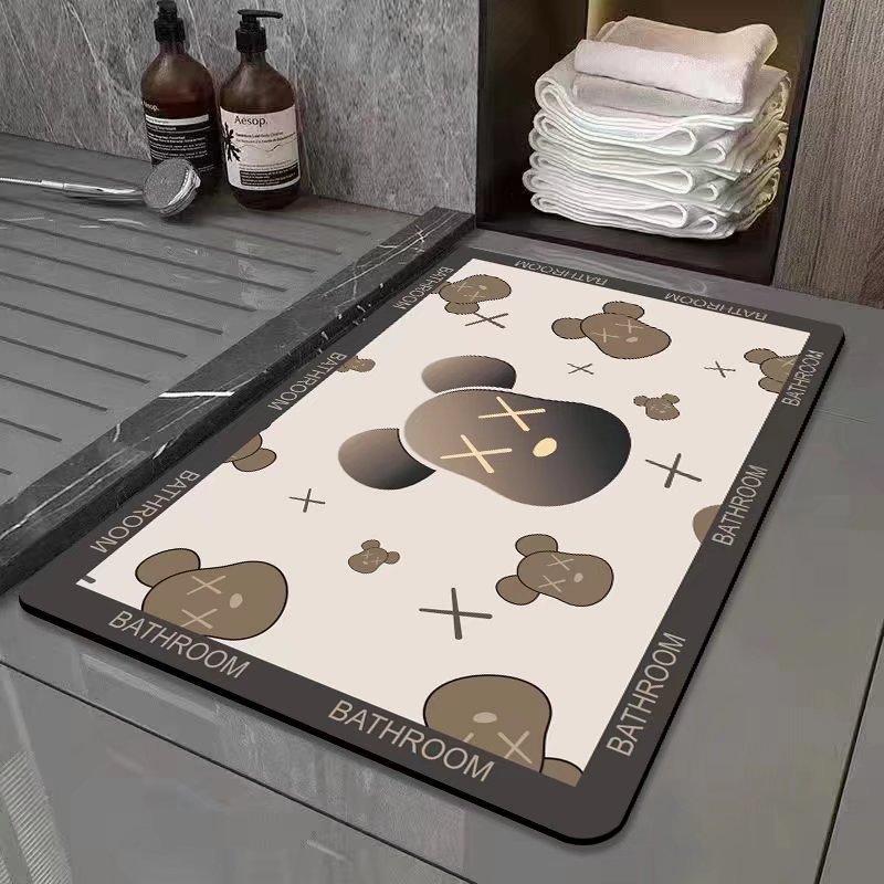 New Morandi Color Bathroom Doormat Balcony Floor Mat Modern Simple Bedroom Living Room Waterproof Leave-in Carpet