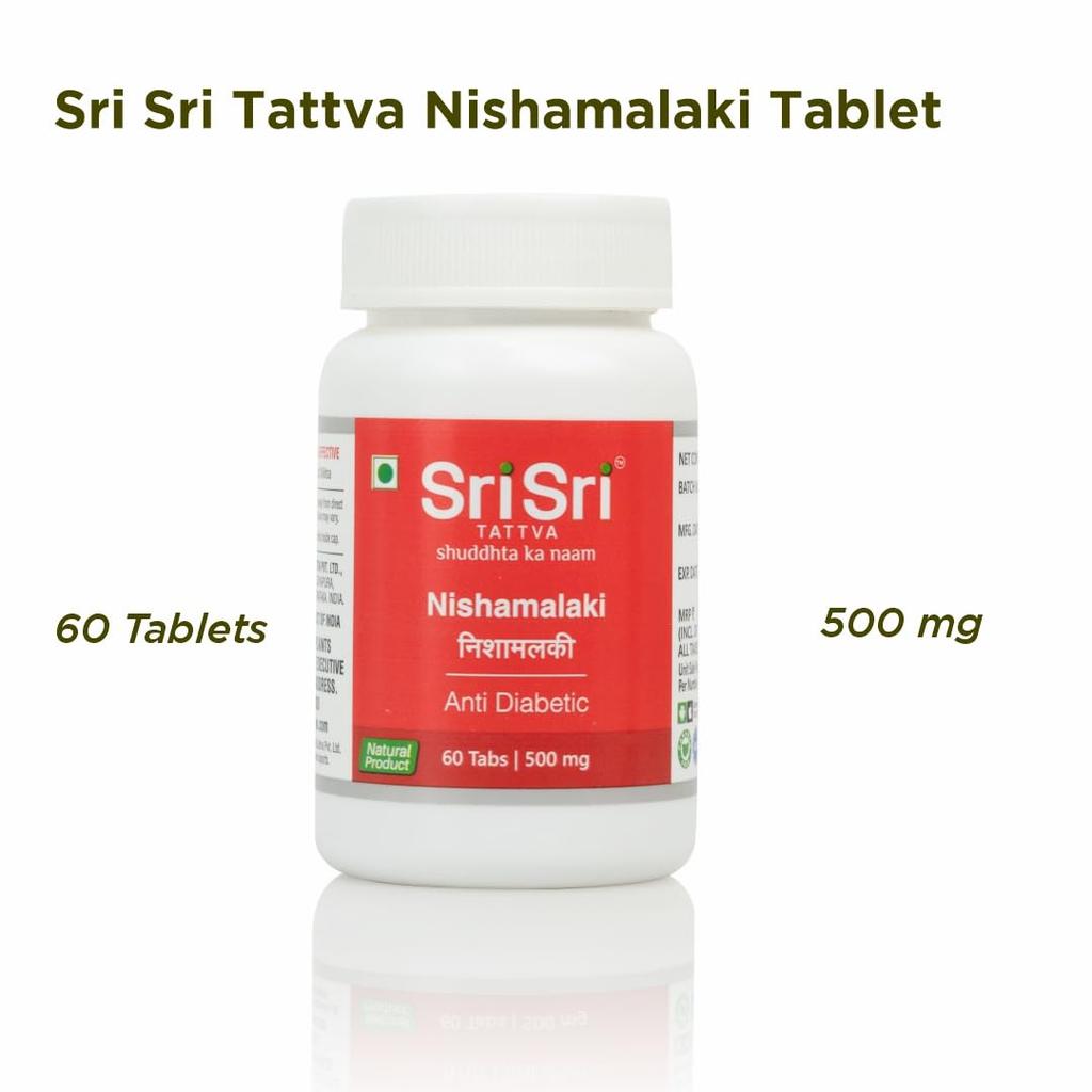 Sri Sri Tattva Nishamalaki Tablet 60 Tabs X Pack of 2 | Herbal Sugar Support & Wellness Aid