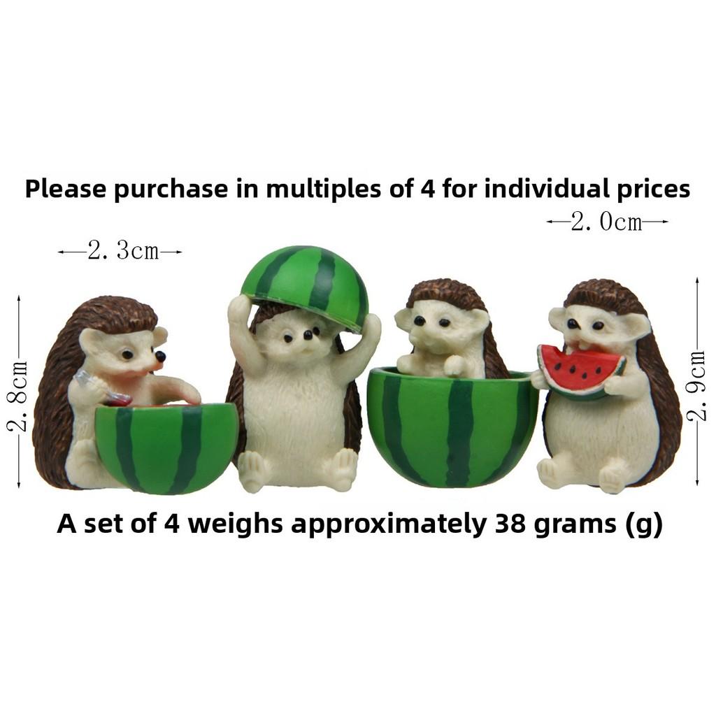 Garden Watermelon Hedgehog Figurine Miniature Scene For Home And Business Decor