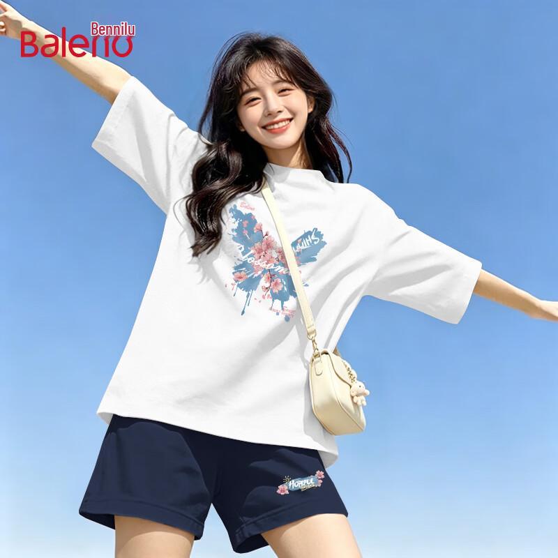 Baleno Women s Summer Short-Sleeved Shorts Casual Sport Set S