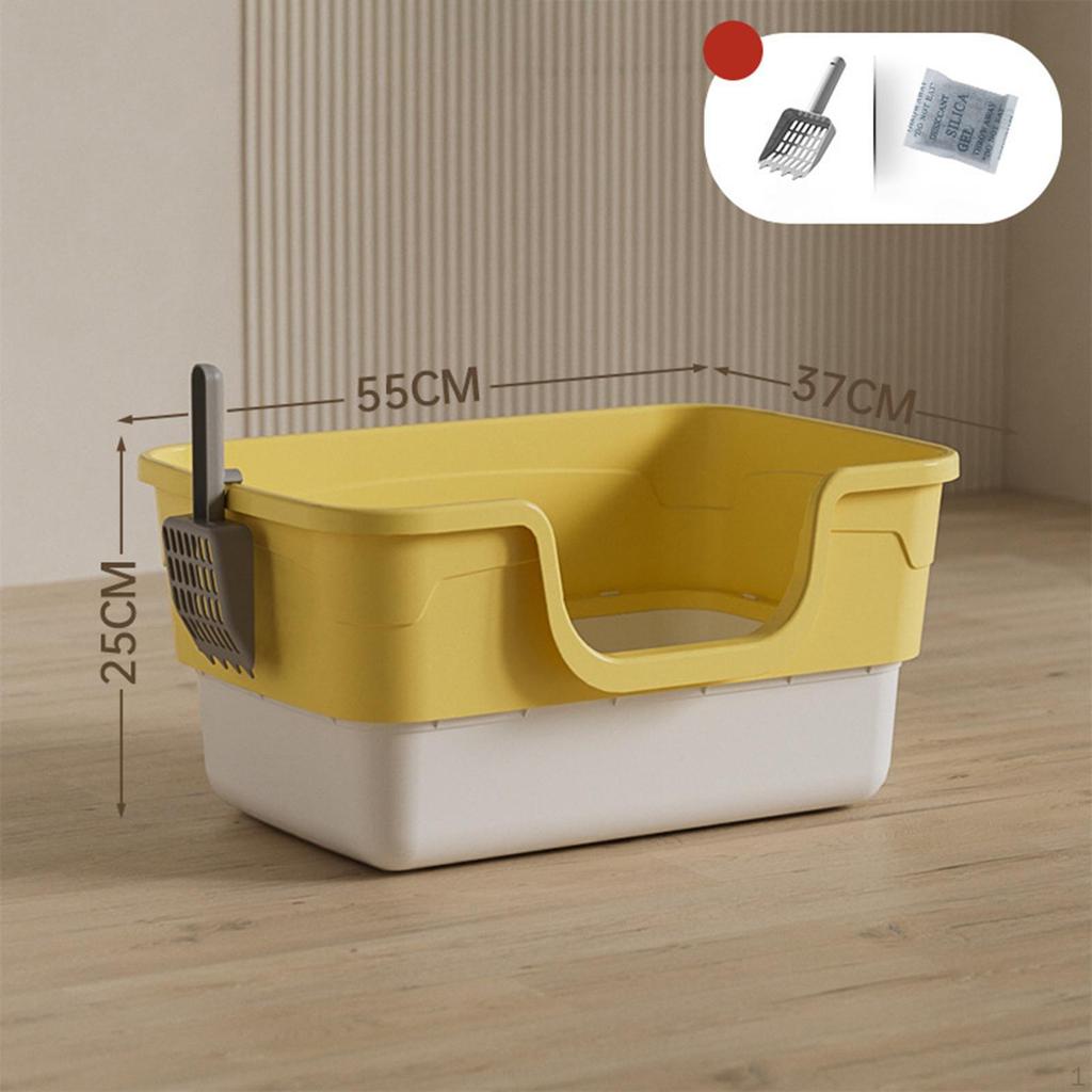 Cat Litter Box for Indoor Cats High Sided Pet Supplies Toilet, Low Entry Kitten