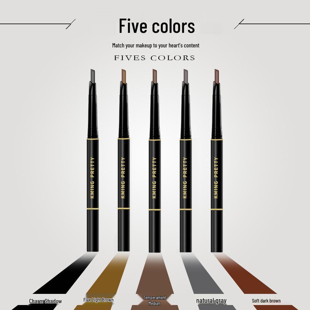 Waterproof Double-Headed Automatic Eyebrow Pencil with Powder - Long-Lasting, Smudge-Proof, Beginner-Friendly 3D Eyebrow Brush.