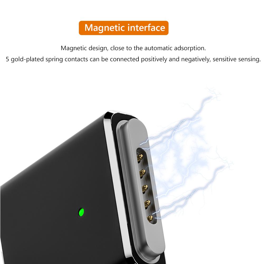 100W USB C To Magnetic 3 Charging Adapter 5A 20V PD3.1 Type-C Female To Magnetic 3 Adapter for MacBook Air/for MacBook Pro