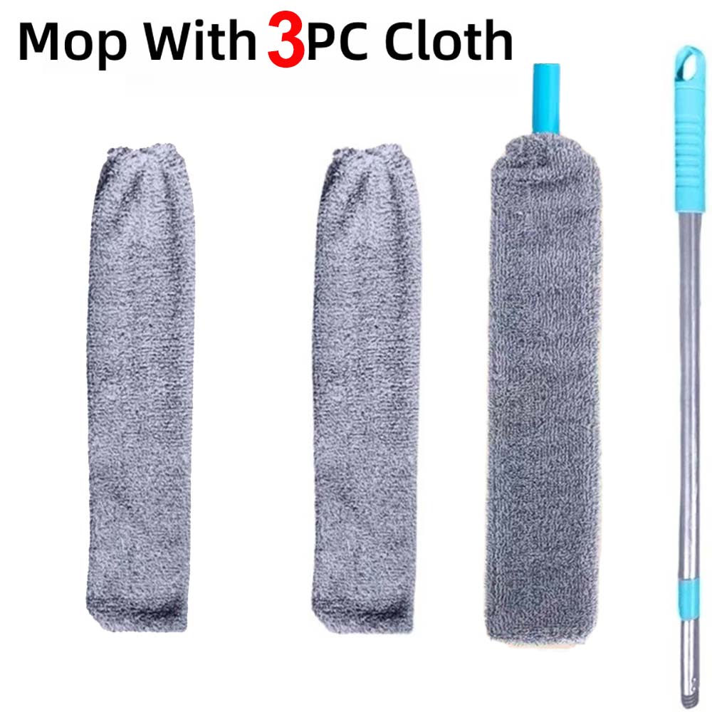 

Уборка дома, выдвижная щетка для удаления пыли, швабра с длинной ручкой, очистка щелей, углов дивана, пыль, выдвижной инструмент для уборки 1PC+5Cloth