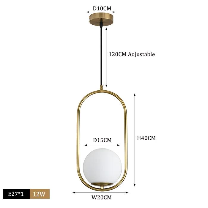 Simple Personality Spherical Glass Small Chandelier Internet Celebrity Clothing Store Bedside Single Head Light Luxury Nordic