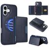 For iPhone 16 Magnetic Case BETOPNICE Leather Phone Cover Kickstand with Detachable Card Bag