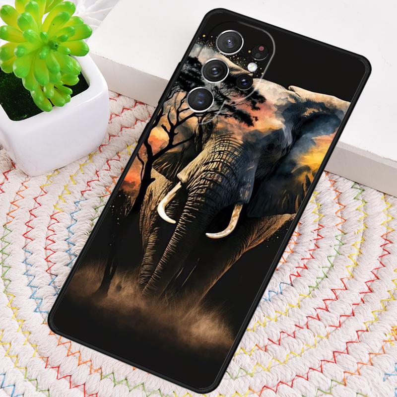 Elephant-Sepia Phone Case for Samsung Galaxy Note 10 Pro S26 Ultra S23 S24 FE S25 S21 S22 PLUS Shockproof Cove