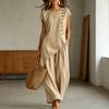 Sommer casual 2-delt sett for kvinner, Knapper Kortermet Topp og Vide Bukser Matchende Sett, Asymmetrisk Kant Ferie Loungewear