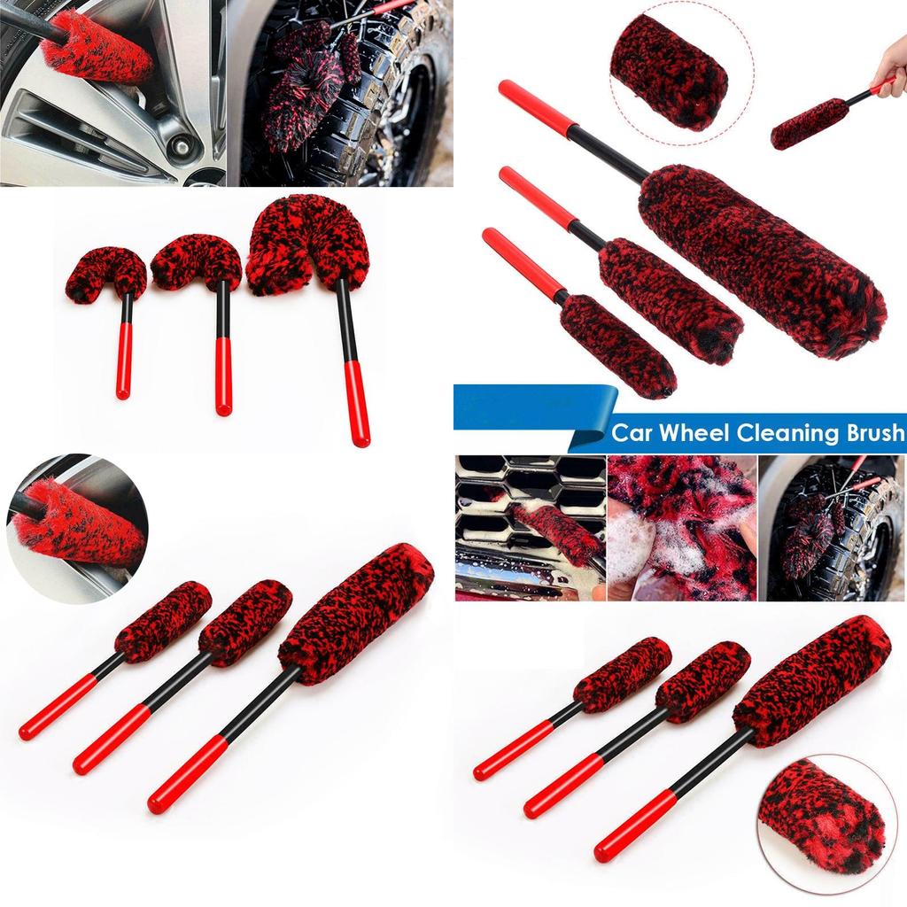3pcs Luxury Super Plush Soft Car Rim Cleaning Brush Tool Kit High Quality
