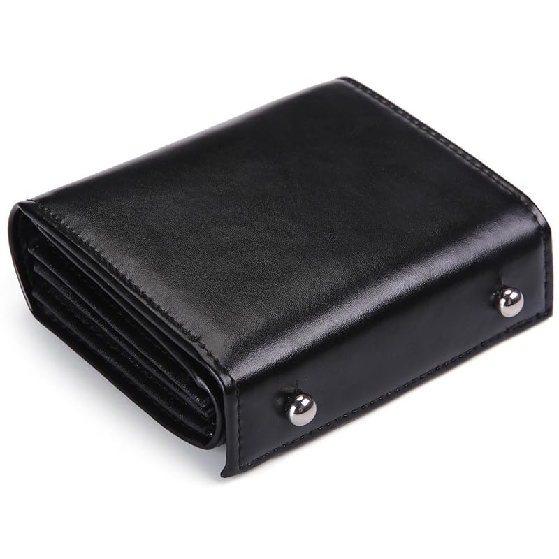 

[Legare] Legare bifold wallet wallet men s ladies genuine leather leather brand bi-fold bifold bifold wallet compact (black)