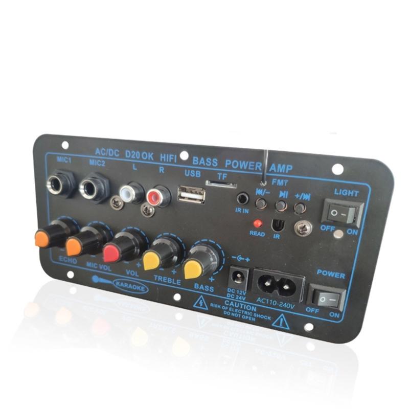 D20 Bluetooth-compatible5.0 Amplifier Board Remote Control Car Audio Power Amplifier Board USB FM-Radio TF Card Player