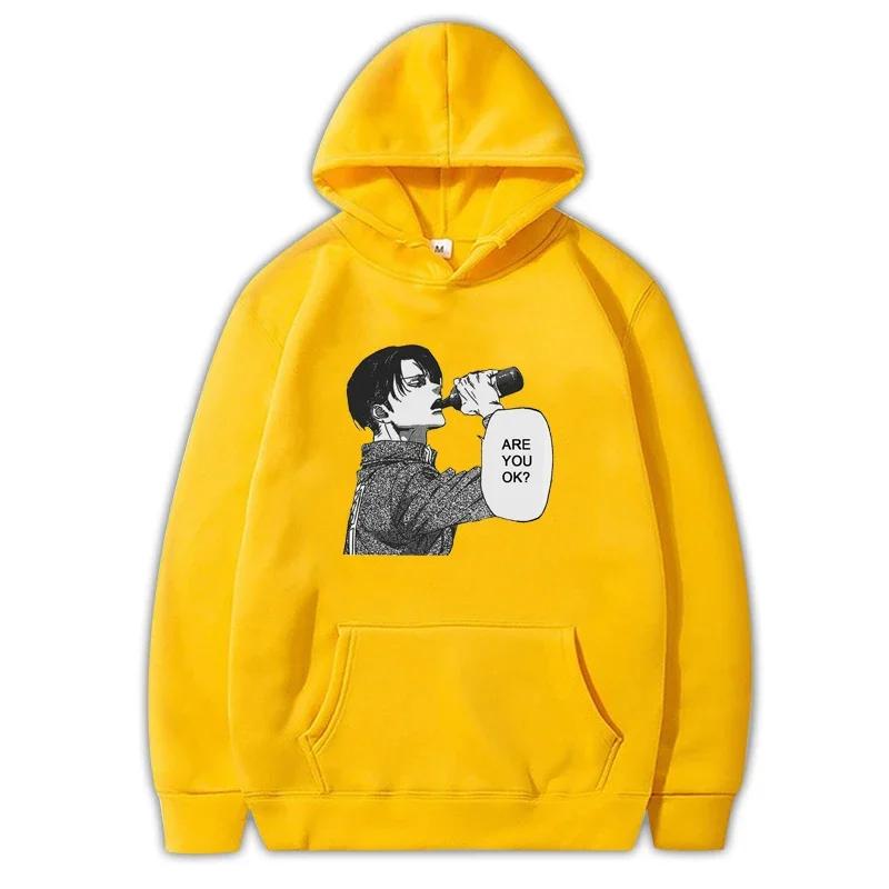 Men Women Anime Hoodies Attack On Titan Levi Ackerman Plus Size Sweatshirt Manga Streetwear Harajuku Autumn Unisex Pullover